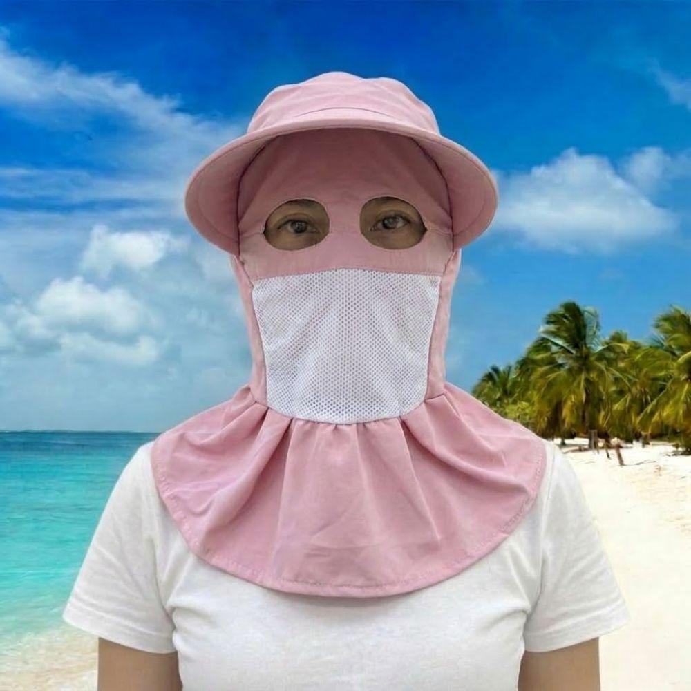 Breathable Face Mask Sun Hat Wide Brim Fisherman's Hat Tea Picking Work Hat Unisex Summer