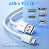Кабель USB C длиной 5 м, USB A - удлиненный кабель для зарядки и синхронизации данных, USB-порт для камеры, телефона, Nintendo Switch и других устройств с портами - белый