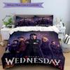 3Pcs Wednesday Addams Series Bedding Set Quilt Cover Pillowcase Home Christmas Xmas Halloween Gift 1 Duvet Cover 2 Pillowcase Em92923