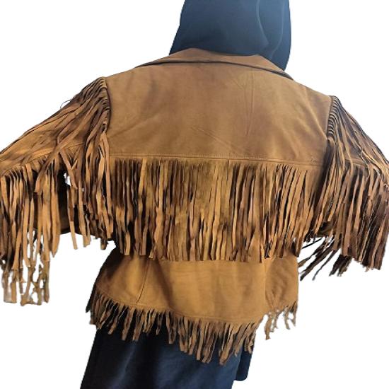 Женская куртка ручной работы из натуральной замши овчины с бахромой | куртка для клубных вечеринок и мероприятий