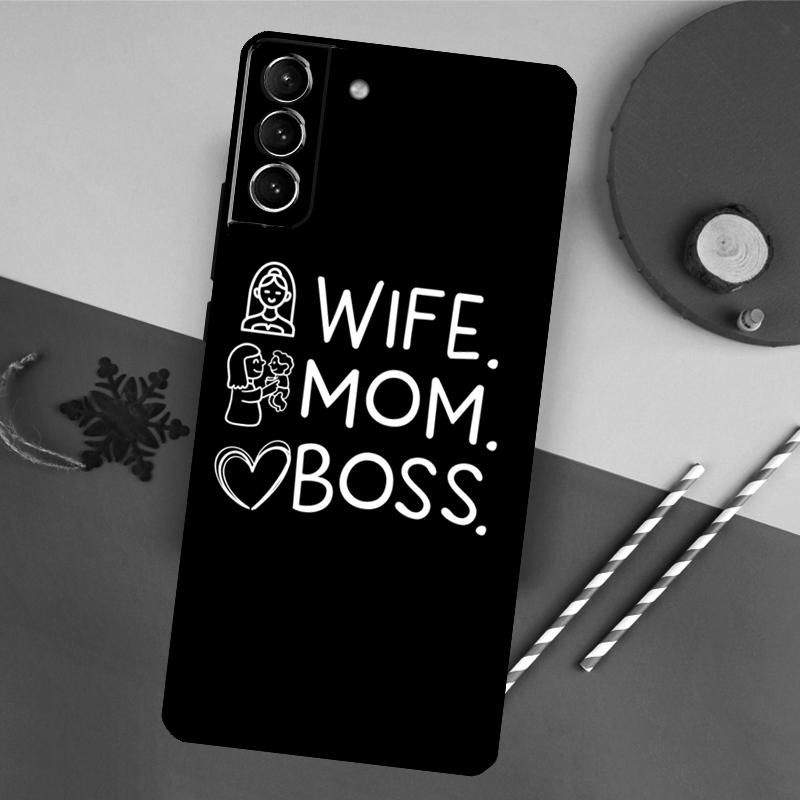 Wife Mom Boss Phone Case For Samsung Galaxy S26 S23 Ultra S20 S21 S22 S24 S25 Plus S10 S25 FE Back Cover