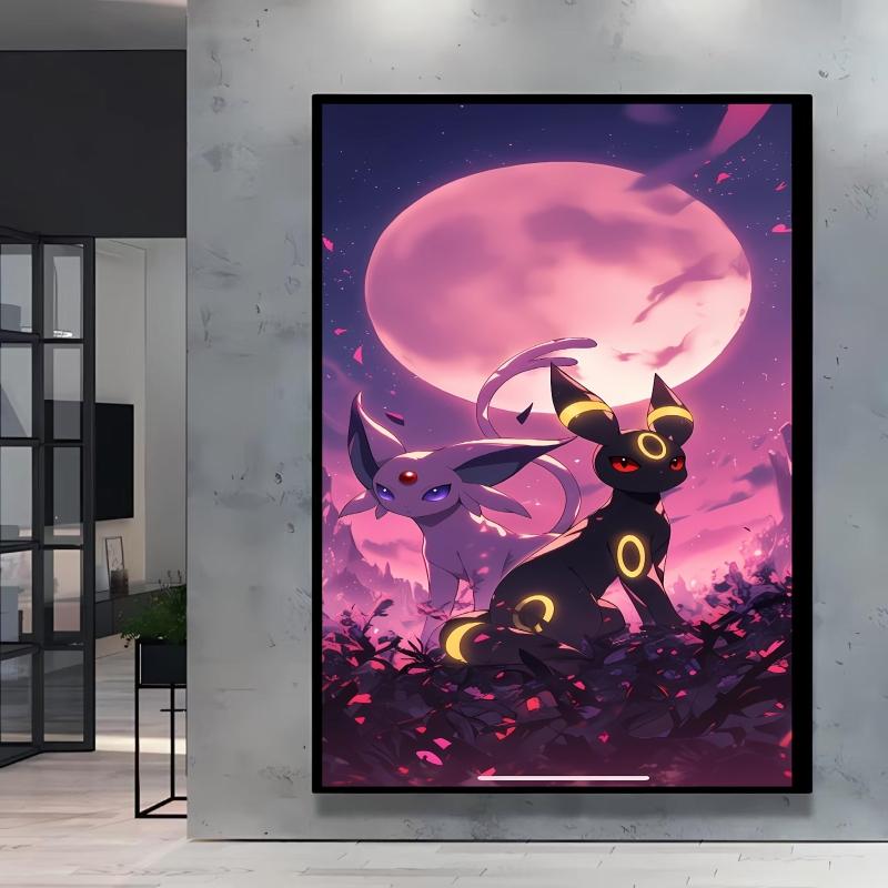 Canvas Painting High Quality Mewtwo Espeon Poster Bright and Long Lasting Colors Modern Living Room Decor Gifts Classic