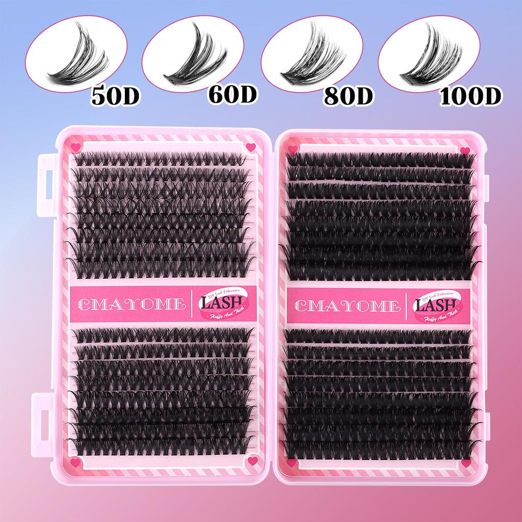 640 Tufts Of D-Curve Single Tufts Of False Eyelashes 10-16Mmdiy Dense Natural Segmented Grafting