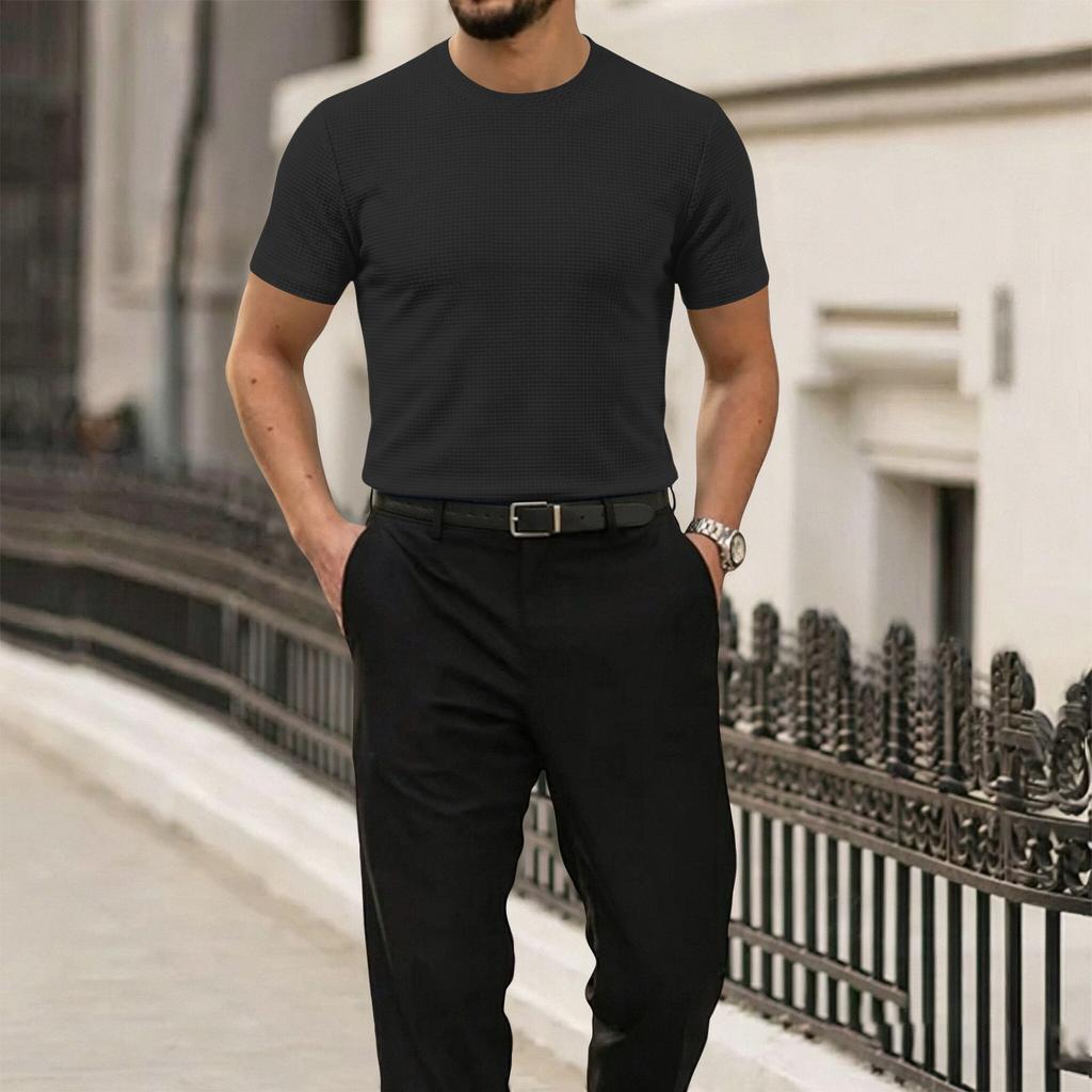 Men's Ice Silk Mesh Short Sleeve T-Shirt - Summer Breathable Cool Tee