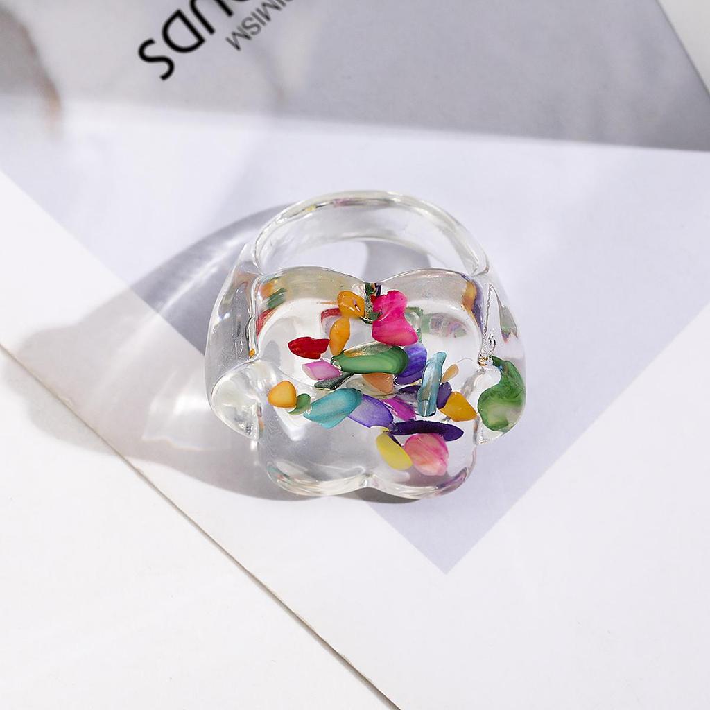 Кольцо из смолы, прозрачное кольцо с фруктами, модное кольцо ручной работы, милое женское дизайнерское стильное кольцо