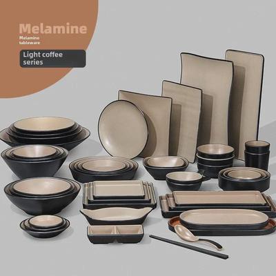 Прямоугольная тарелка для барбекю из меламина, ударопрочная, в японском стиле, имитация фарфора, идеально подходит для жарки в горячем горшке или использования в ресторане