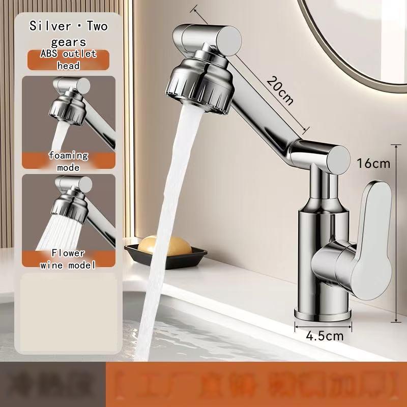 Stainless Steel Two-way Faucet Basin Cold and Hot Water Faucet for Home Bathroom