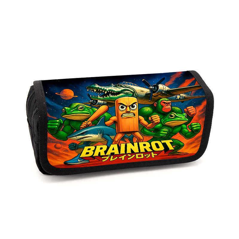 Tralalero Tralala Pencil Cases New Tungtung Sahur Brainrot Kids Stationery Bags Student Back To School Pen Pouch Children Gift