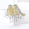 High-Grade Light Luxury Copper Zircon Than Wing Magpie Brooch Elegant Temperament Women'S Clothing Corsage Jewelry Pin