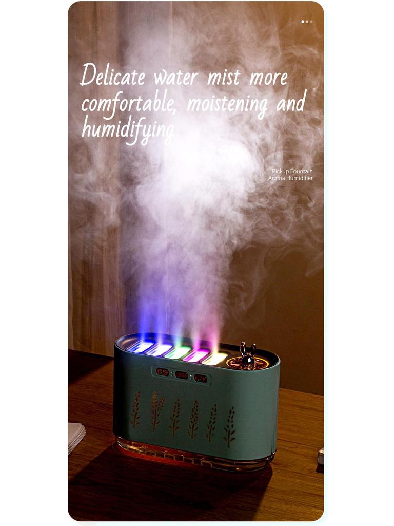 Silent Cross-Border Humidifier with Five-Hole Spray & Dynamic Seven-Color Aromatherapy