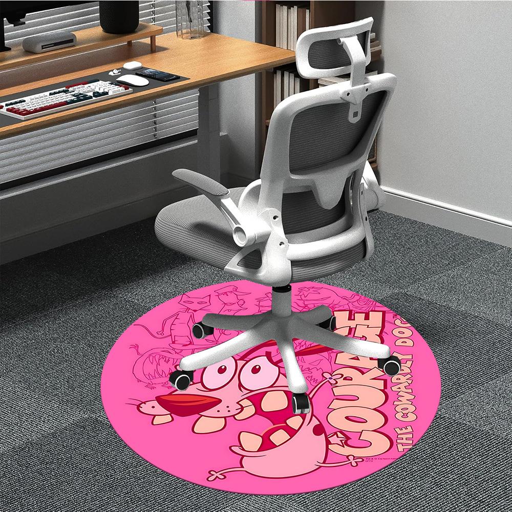 1pc Courage Dog Office Round Area Rug, Under Office Chairs Bedroom Living Room Home Decor, Room Deco
