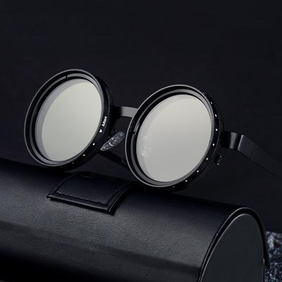 Солнцезащитные очки ND2-400 с 9 уровнями регулировки яркости, мужские и женские, в стиле панк, круглые, для рыбалки, для вождения, с ND-фильтром.