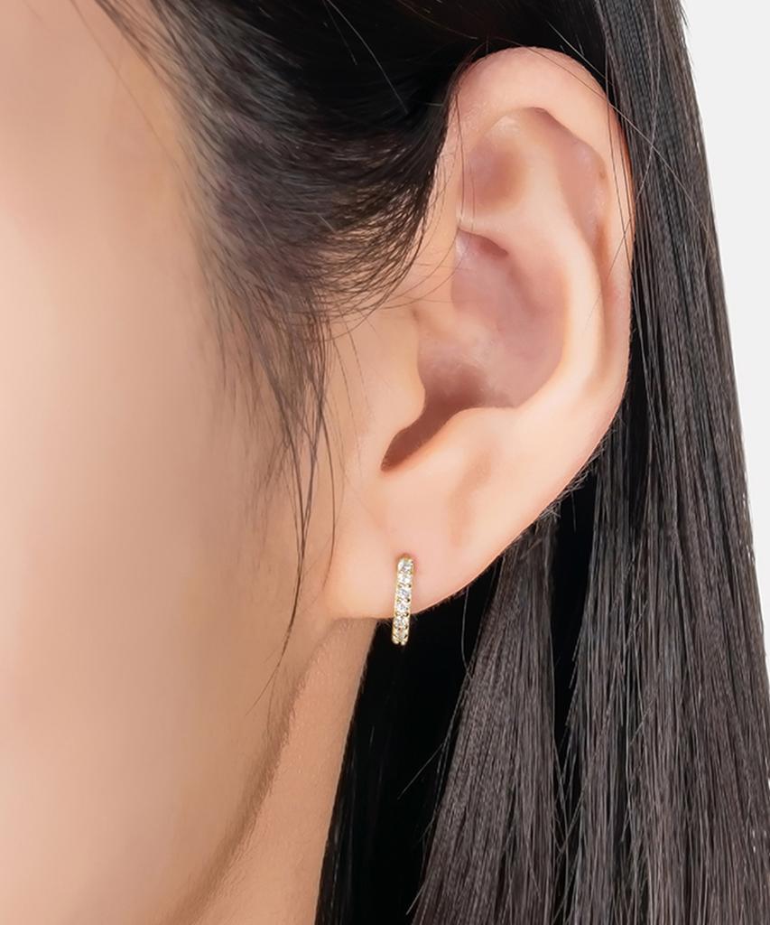 Серьги-кольца Lloyd Lightshine 10 мм, 5K золото, с застежкой one-touch Lofp3005H