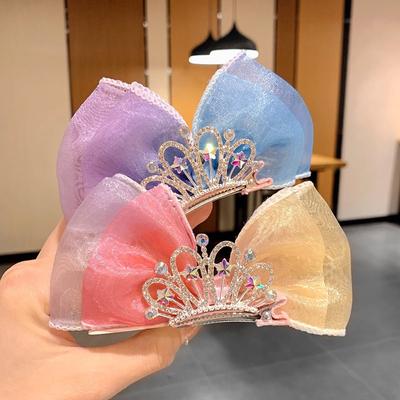 Девушка Лук Шпилька Корона Шпилька Симпатичная Трехмерная Сетка Шпилька