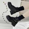 Fashion Temperament Shoes Boots Women's Lace-up High-top Thick-soled Motorcycle Boots Rider Boots Elegant and Comfortable Women's Fashion Shoes