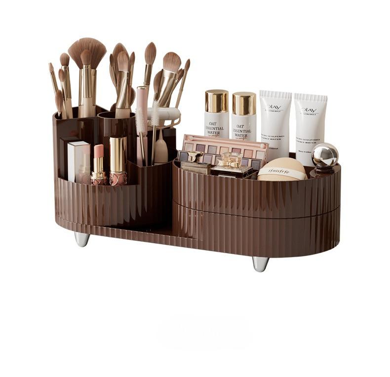 Cosmetic Organizer Makeup Storage Box Desktop Dustproof Rotating Pen Holder Layers Large Capacity Jewelry Lipstick Makeup Boxes