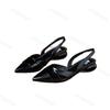 Fashion Women Sandals Luxury Designer Slingback Shoes Woman Pointed Toe Heels Golden Silver Red Pumps Block Heel Sandalias De Mujer