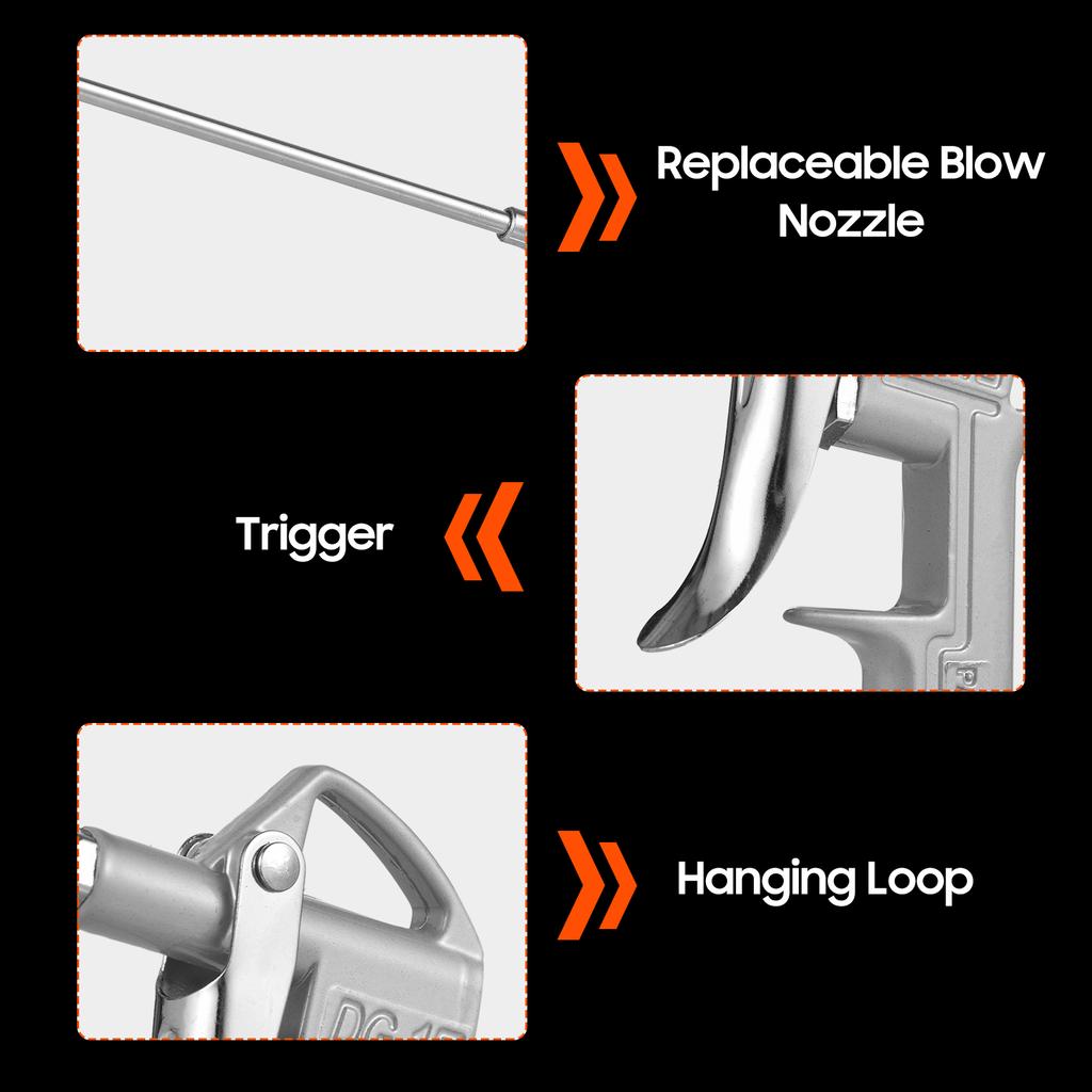 Мини-пневматический пистолет, пневматический пылеуловитель, воздушный пистолет-распылитель, воздуходувка для очистки пыли с 2