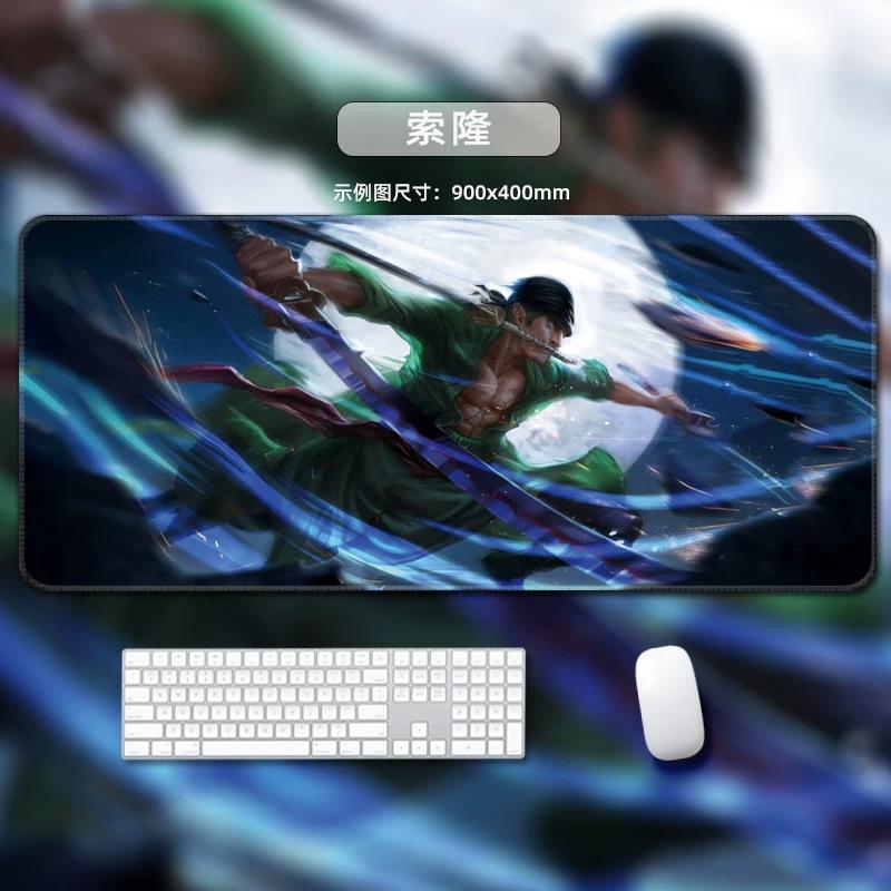 Цельный кожаный коврик для мыши  Большой Маленький Офисный Игровой Коврик для Клавиатуры Настольный Коврик Браслет из Щетины  Монки Д. Луффи  Ророноа Зоро  Декоративный настольный коврик