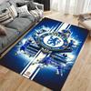Football Club Area Rug, Chelsea FC Blue Lions Squad Stamford Bridge Crest Print, Soccer Fan Room Decor, Non-Slip Mat