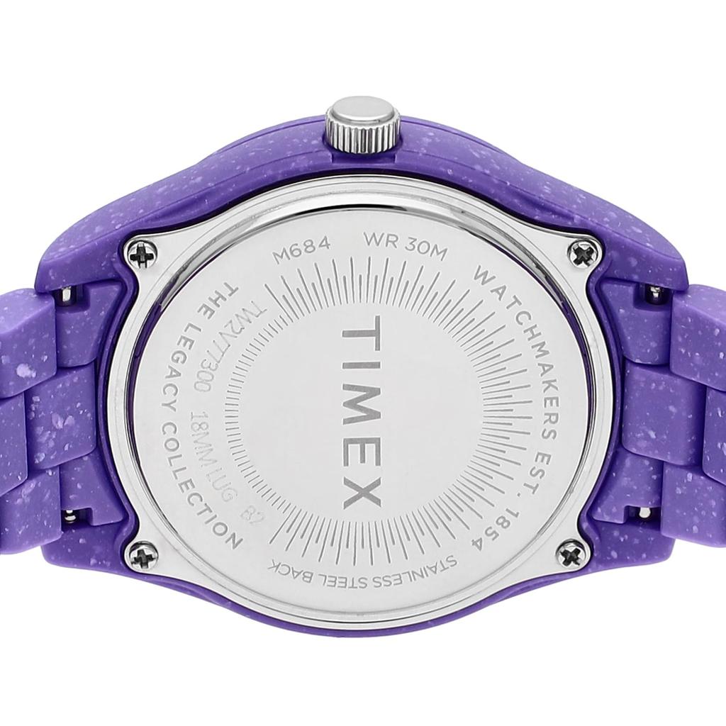 Часы Timex Legacy Ocean Purple Dial Переработанный пластик Минеральное стекло Кварцевые Филиппинские часы Бренд TW2V77300 Фиолетовый [TIMEX] Мужские [Товар]
