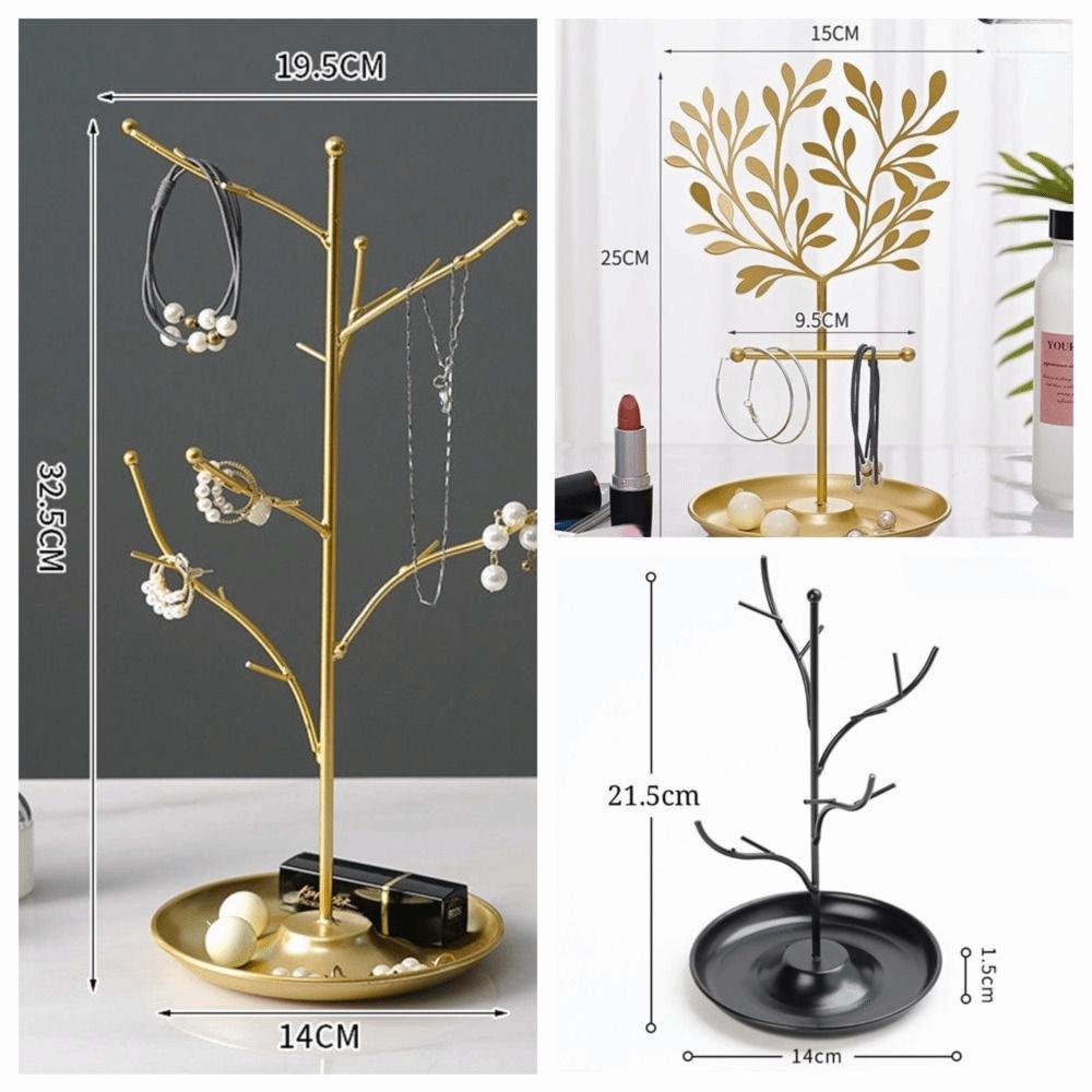 С подносом Органайзер-держатель для ожерелий, серег, браслетов, колец, настольный