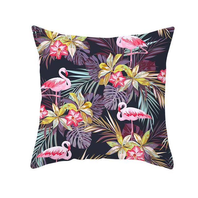 Summer Tropical Plants Cushion Cover Green Leaves Printing Decorative Pillowcase Polyester Tropical Plants Throw Pillow Case