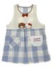 Momo and X Side Check [Atelier Momo] [Monchhichi] [Hello Kitty] Apron, Opening, Blue, Pattern, Women's, M-L, MA43962-51