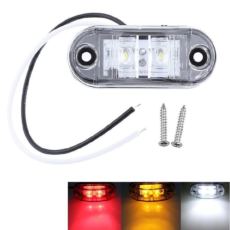 1 шт. 24 В 12 В светодиодные боковые габаритные фонари для прицепов, караванов, боковые габаритные фонари, лампа янтарного, красного, белого цвета 9-36 В