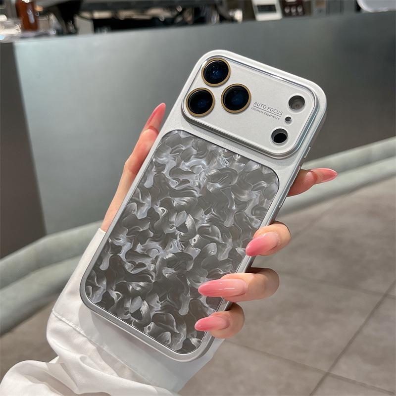 Ударопрочный чехол для iPhone "Ледяной Цветок": Совместимо с Apple 17 Pro Max, iPhone 16, 14/15, Защита по всей поверхности.