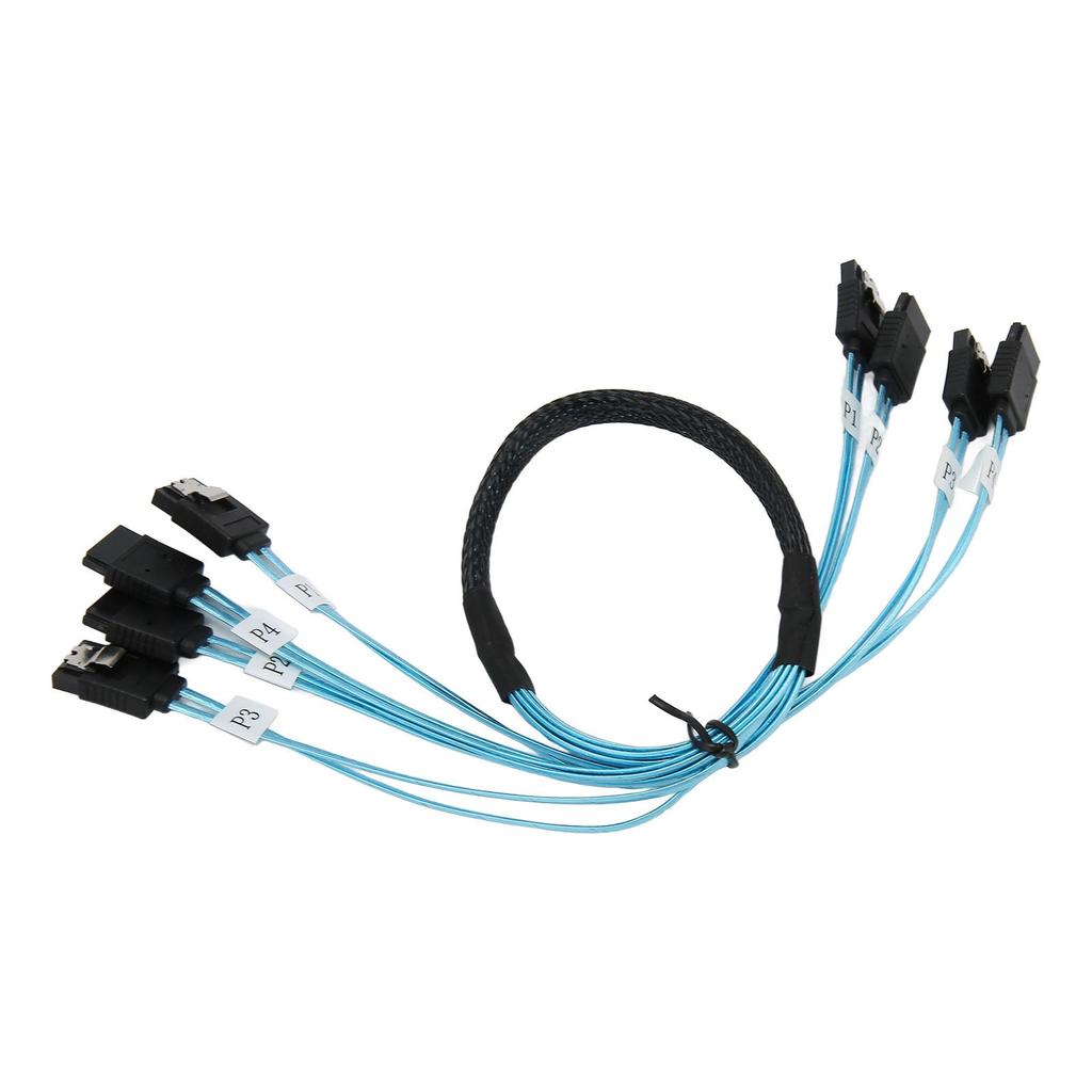 MINI SAS 4SATA Transmission Cable Connect To SDD Hard Disk Computer Server High Speed 7P To 4SATA