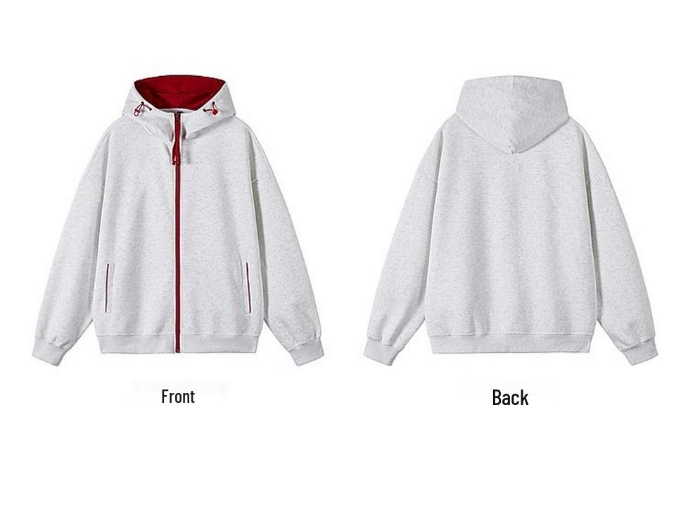 Men's Autumn Winter Color Block Zipper Hoodie - Trendy and Casual Hooded Sweatshirt