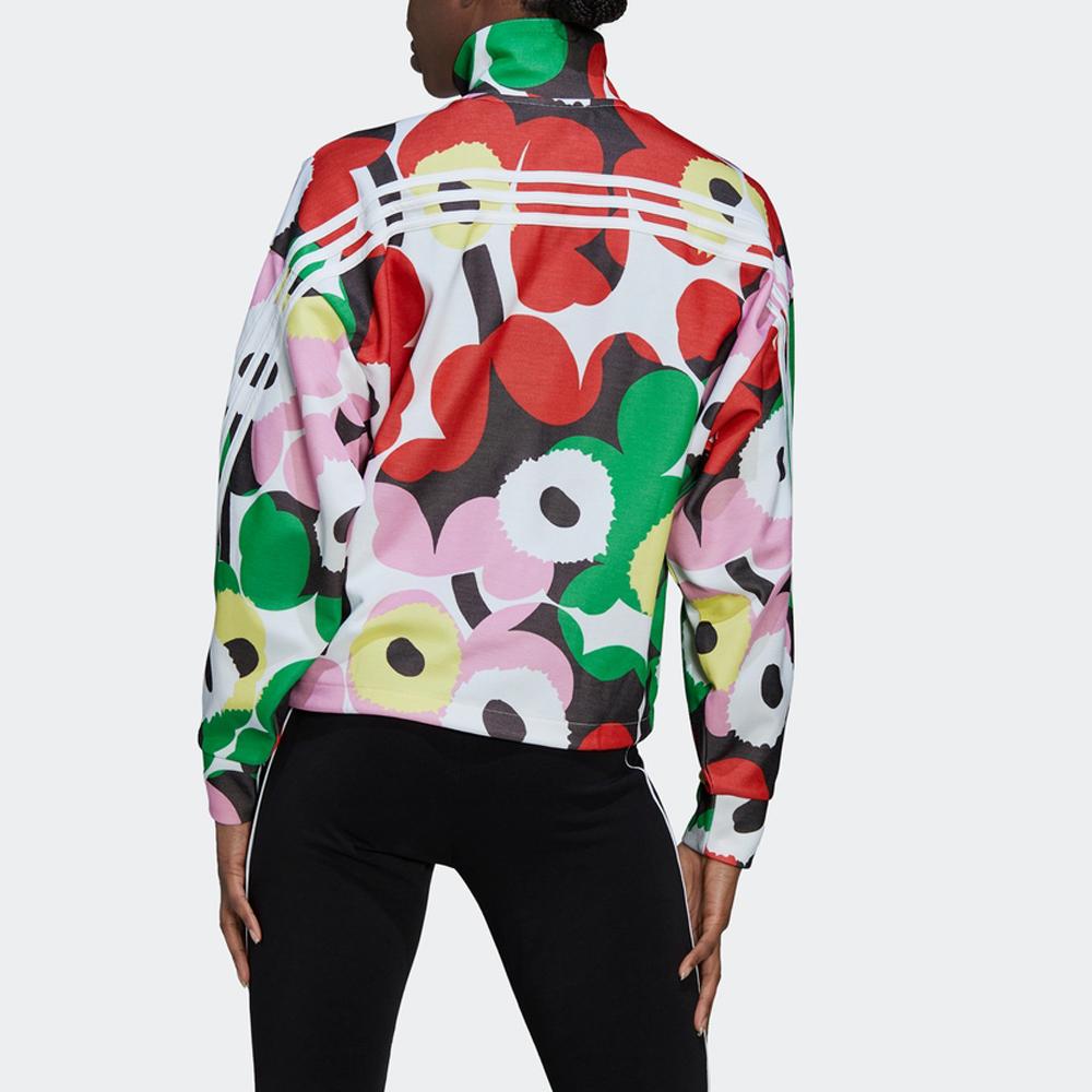 adidas X Marimekko Collaboration Mmk Tracktop Floral Print Striped Sports Jacket Loose Fit Women Jacket H67088