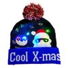 Lovely Snowman ElK Christmas Hat LED Caps New Year Xmas Hairball Home Decorations for Women and Men KTY