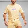 Puma Повседневная футболка с принтом персонажа, с круглым вырезом и короткими рукавами, мужская, топы, желтая 624051-66