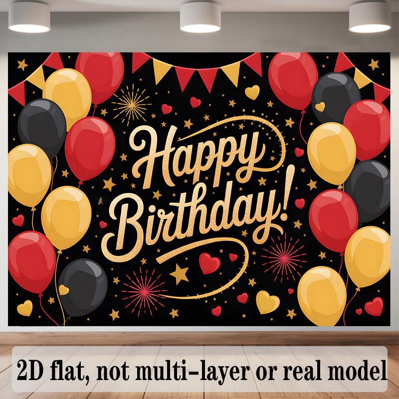Party Backdrop Balloon Flat Golden Hanging Photo Booth Decor Birthday Party Decor