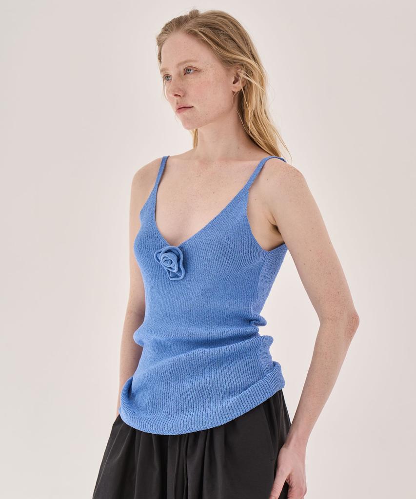 GRIDAJ Scoop Sleeveless Knit Top _ Blue