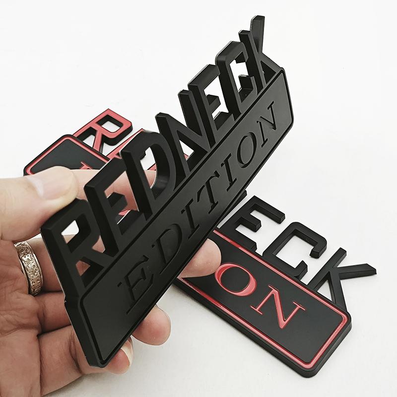 Universal Redneck Edition Emblem Badge for Ford F150 Silverado Ram Toyota Jeep Truck Trunk Side Fender Plate Car Styling Sticker