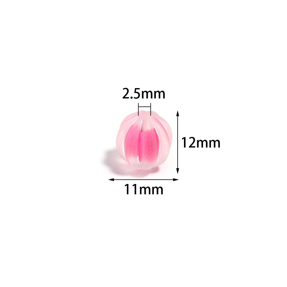 50Pcs 12x11mm Pumpkin Shaped Acrylic Beads Colorful Spaced Beads For Handmade Bracelets Phone Chains DIY Jewelry Accessories