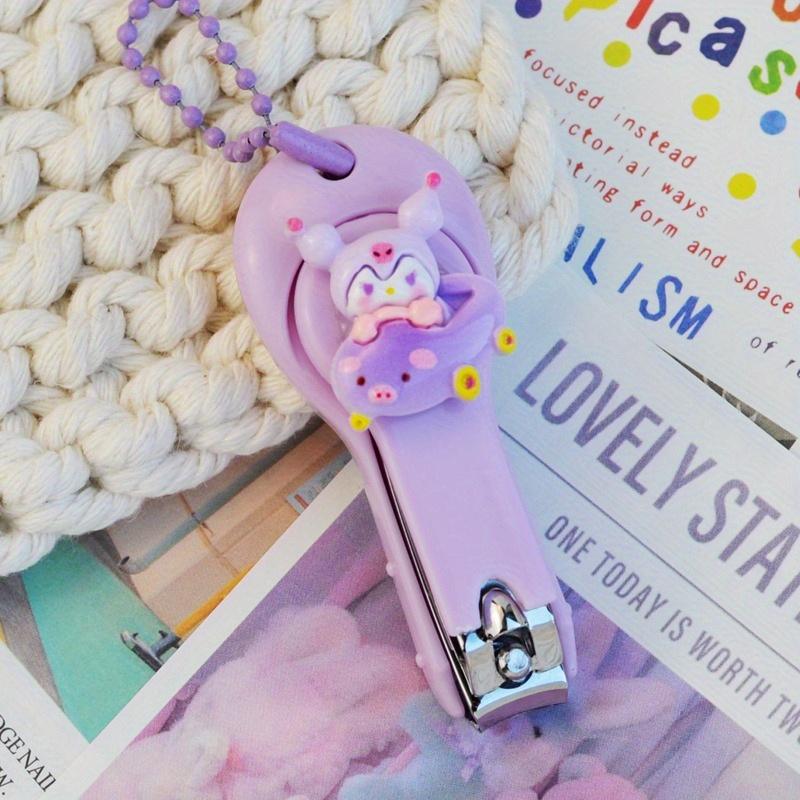 Набор для стрижки ногтей Sanrio - Портативные складные ногтевые ножницы с защитой от разбрызгивания для домашнего использования