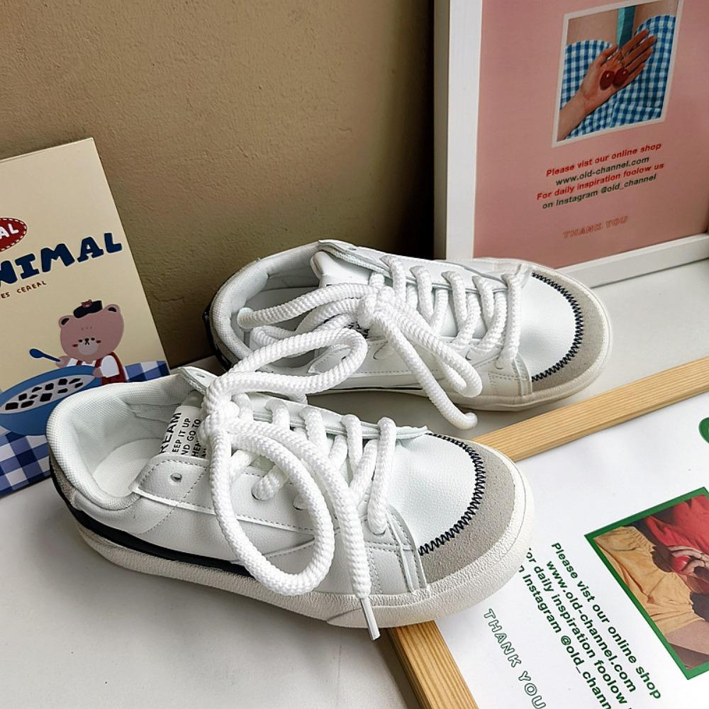 Fashion Women's Casual Shoes New Fashionable Sports and Leisure Shoes Versatile Lace Up Leather Sneakers Woman Shoes Zapatos De Mujer