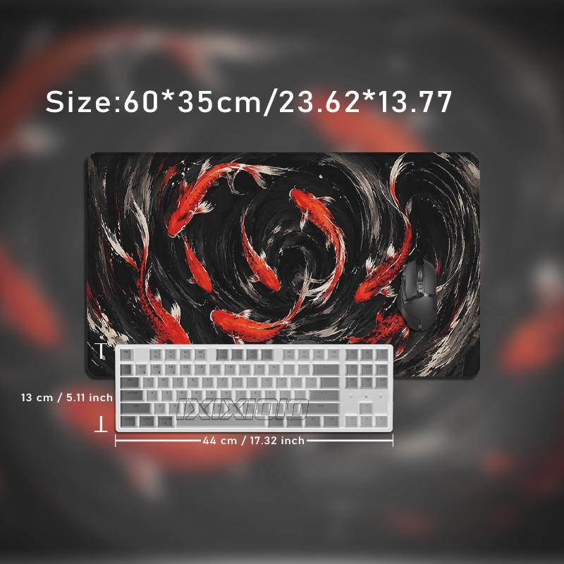 Mouse Pad Black Red Koi Fish Gaming printon demand Computer HD Home Mousepad XXL Desk Mats Carpet Desktop Mouse Pad
