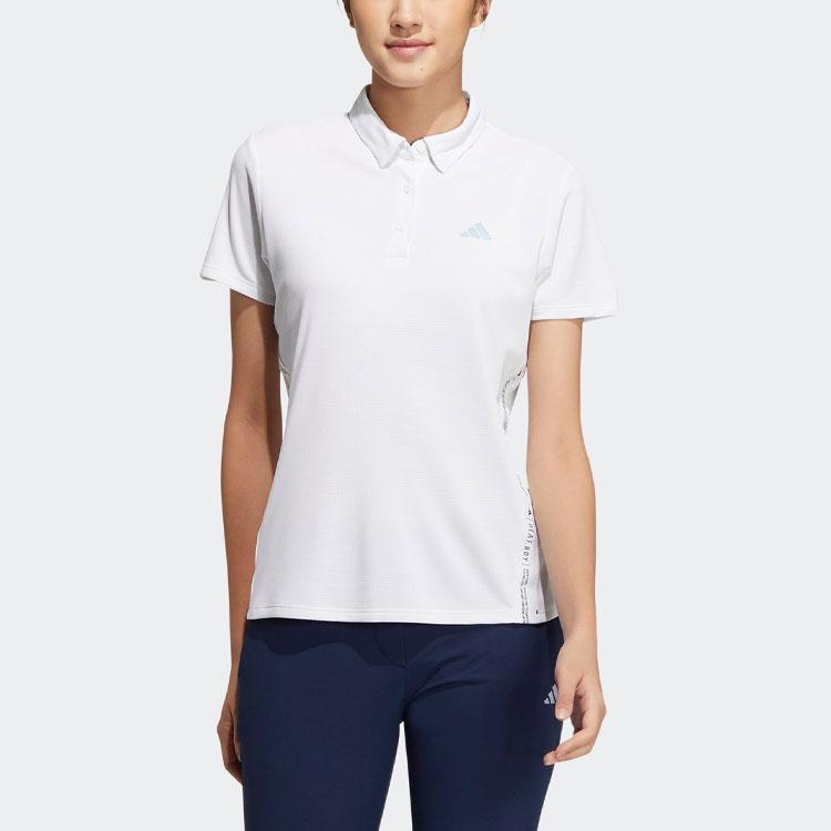 Adidas Heat.Rdy Polo Shirt Solid Logo Short Sleeve Polo Women Tops White HT0036