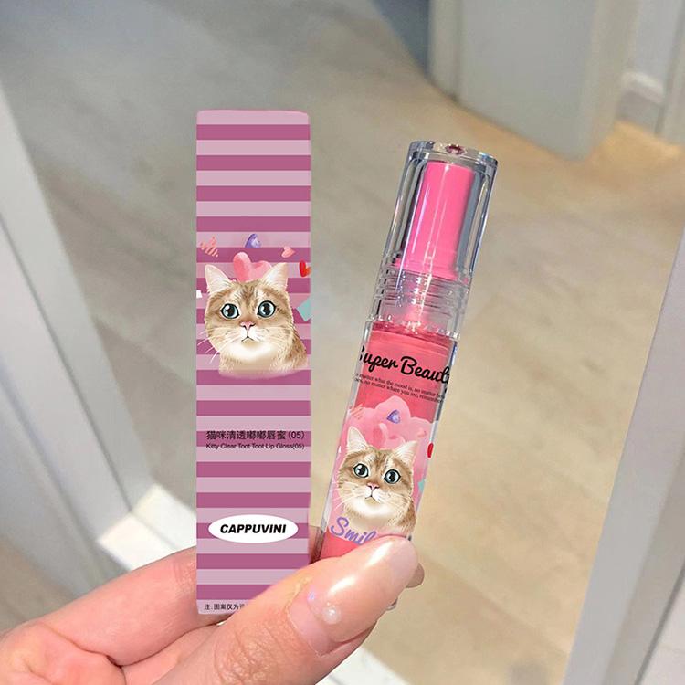 CAPPUVINI Cat Lip Gloss Watery Mirror Увлажняющий блеск для губ Уход за губами Масло для губ
