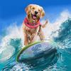 Алмазная вышивка Собака 5d Diy Алмазная картина Серфинг на море Вышивка крестом
