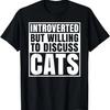 Интроверт, но готов обсуждать кошек Папа котенок Застенчивый Смешная футболка