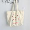 Canvas Cosmetic Storage Organizer Flower Printed Storage Pouch Casual Women's Shopping Bag  Student