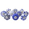 Vintage Hand Painted Ceramic Pull Knobs for Kitchen Cabinet, Door & Drawer, Wardrobe, Cupboard (Set of 10)