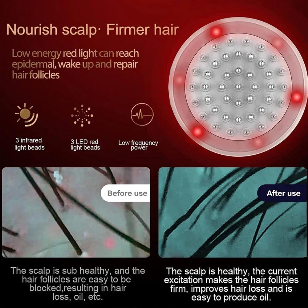 Electric Scalp Massage Comb Therapy EMS Vibration Massage Brush Anti-Hair Loss Medicine Scalp Oil Applicator With Liquid Guide