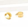 ins European and American minimalism cold wind earrings autumn and winter high-end earrings women's titanium steel plated 18K gold does not fade women
